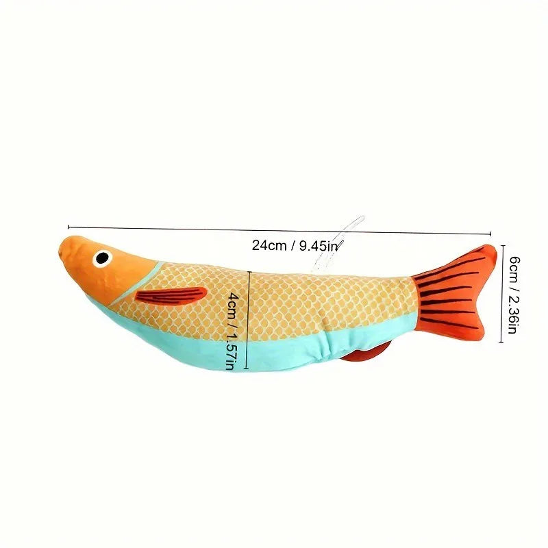Carvallo FeliFisch | Interaktiv kattleksak | Med kattmynta | Mjuk plysch Carvallo