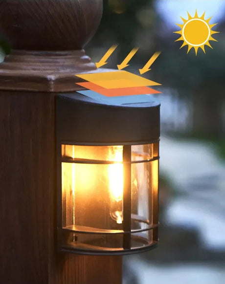 Utomhusvägglampa med glas och galler – LED trädgår belysning, väderbeständig för terrass & balkong Carvallo