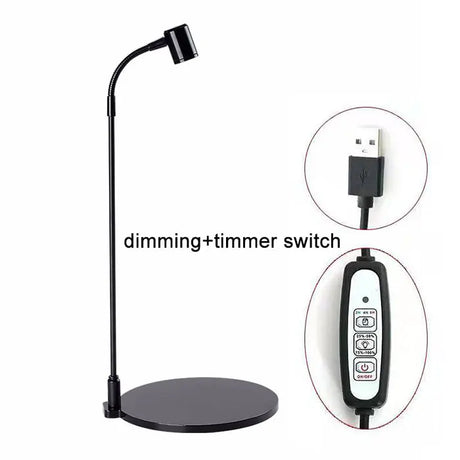 Carvallo USB växtlampa med stativ | Höjdjusterbar & Flexarm | 3W LED | Kallvitt ljus (6000K) | För inomhusväxter Carvallo