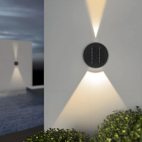 Carvallo Solar-Utomhusvägglampa Up‑Down 10 × 10 cm | IP65 Vattentät | Sol‑LED för Hem, Trädgård & Terrass Carvallo
