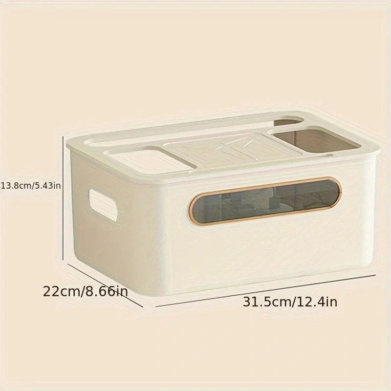 Carvallo WLAN-router förvaringslåda | Med kabelhantering & uttagsfack | Transparent & avtagbar | 1–4 våningar valbara Carvallo