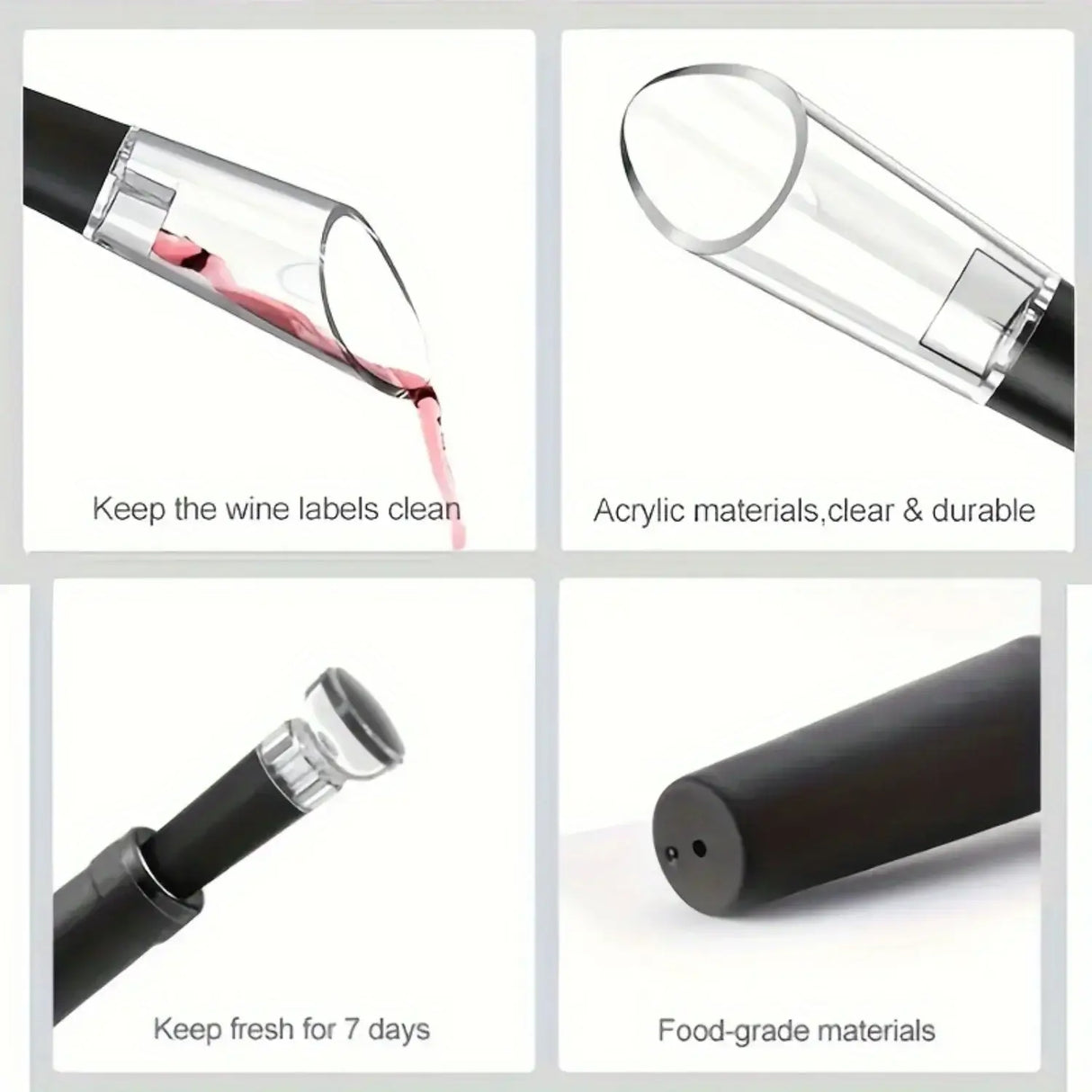 Royallure Uppladdningsbar Elektrisk Vinflaskanöppnare Set med Vakuumförslutare Carvallo