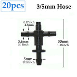 Carvallo Cross Connector | 2-Way Arrow Connection | For 3 mm & 5 mm Hoses | Drip Irrigation Systems Carvallo