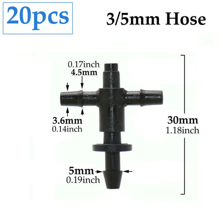 Carvallo Cross Connector | 2-Way Arrow Connection | For 3 mm & 5 mm Hoses | Drip Irrigation Systems Carvallo