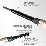 Carvallo BrowCraft DuoShape | 2-i-1 med triangelspets och borste | Vattentät och precis | 15,5 cm Carvallo