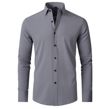 Modern Stretch Långärmad Skjorta-Clothes for Men-Hemnix-Grå-38-Hemnix