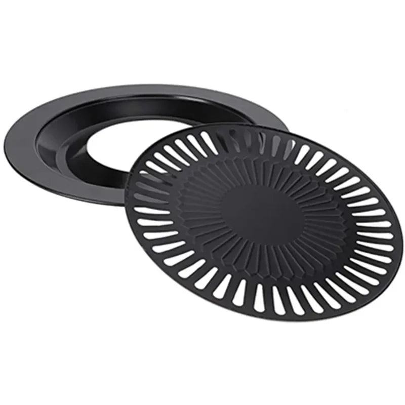 Carvallo Grill Rökfri Grillpanna | Non-stick & Rostfritt stål | För Gas-, El- & Keramikspisar | Ø 30 cm Carvallo
