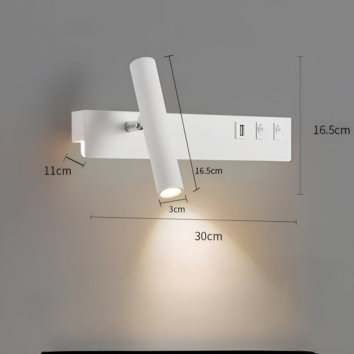NordicBright Light - Nordic LED Vägglampa med Switch Carvallo