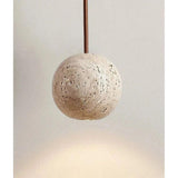 Hänglampa av travertin – Minimalistisk rund LED-hänglampa i Wabi-Sabi-stil Carvallo