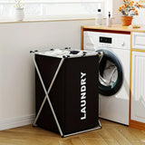 Carvallo Tvättkorg XL | Fällbar tvättkorg med X-ram | 600D Oxford tyg | För hushåll, badrum & resor Carvallo