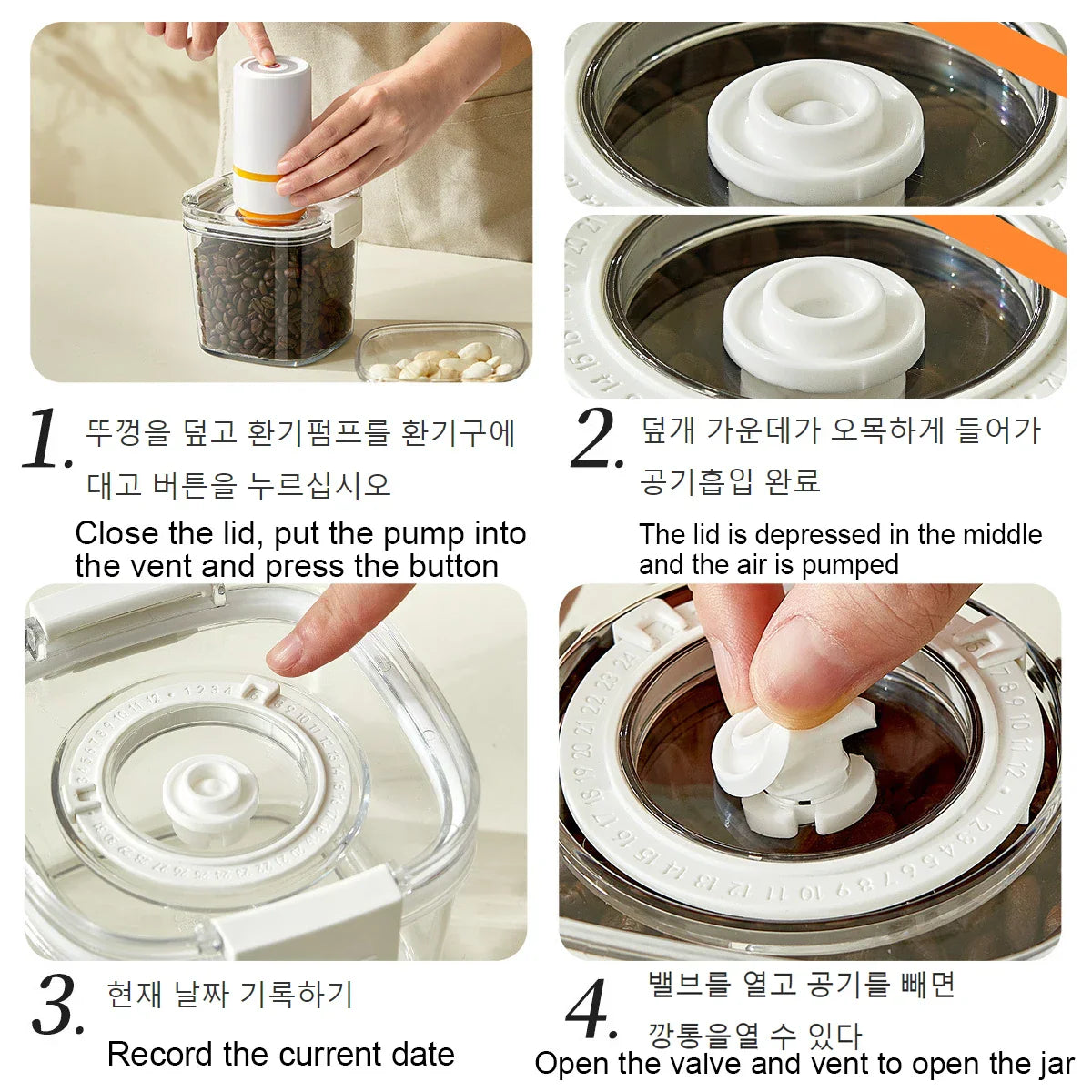 Carvallo Jar Vakuum-Freshkeeping Container | Lufttät Förvaringsbehållare för Kaffe, Te & Müsli | Fukt- och Aromskydd | Stapelbar Carvallo