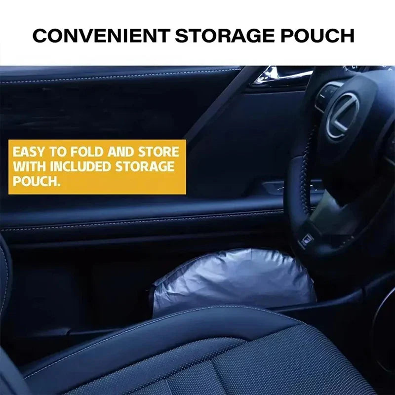 Carvallo Auto-Solskydd | Fällbar & Värmetålig | Universell Passform | 150x70cm Carvallo