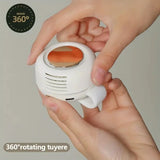 Carvallo Mini-Ventilator utan rotorblad | Tyst & bärbar | Med klämma, 360° vridbar | USB-C uppladdningsbar | För barn, resor & vardag Carvallo