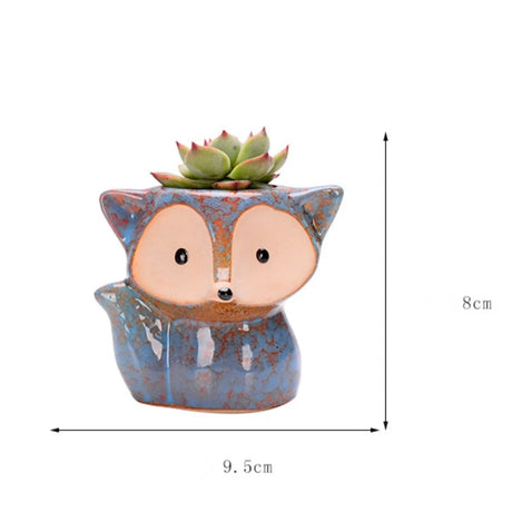 Carvallo | Keramik-Fuchsplanta | Mini-blomkruka för suckulenter & bonsai | Dekorativ cartoon-blomkruka Carvallo
