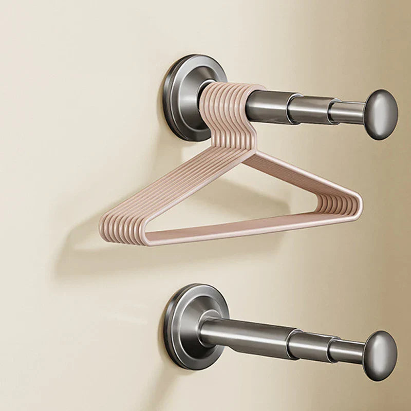 Carvallo FlexiHang | Teleskopfäste med sugkopp | Justerbar & borrfri | För badrum, hall & tvättstuga Carvallo