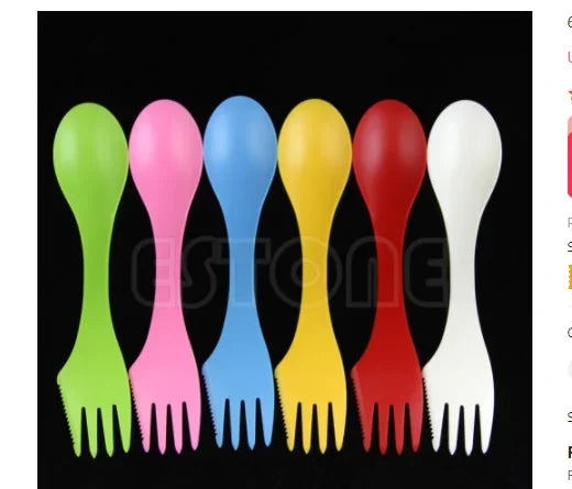 Carvallo-bestick TrekMate SporkSet | 6-i-1 Spork Kombi-bestick | Sked, gaffel & kniv i ett | För camping, vandring & resor Carvallo