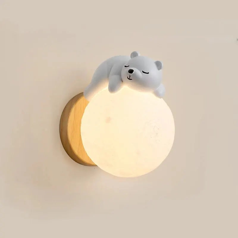 Sleepy Bear Vägglampa - Söt Spjälsäng Accent med Mild Ljus Carvallo
