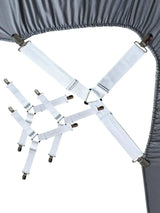 Carvallo Spännbäddslakanhållare Set | 4-pack Triangulära Bäddlakanhållare | Justerbar & Antislip – För Madrasser, Duket och Överdrag Carvallo