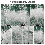 Carvallo Solar Spring | 3W Solbrunn med LED Färgspel | Upp till 60 cm Fontänhöjd | 7 Düsenaufsätze Carvallo