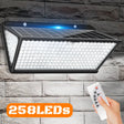 Carvallo UltraShine 258 Solar-vägglampa 258 LEDs | 270° spridningsvinkel | Rörelsesensor med 3 lägen | IP65 Vattentät | För trädgård, garage & stängsel Carvallo