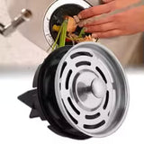 Carvallo SplashGuard diskho sprutskydd & avloppsfilter | För köksavlopp & matresterkniv | 8,6x10 cm | Rostfritt stål + plast Carvallo