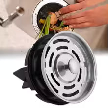 Carvallo SplashGuard diskho sprutskydd & avloppsfilter | För köksavlopp & matresterkniv | 8,6x10 cm | Rostfritt stål + plast Carvallo