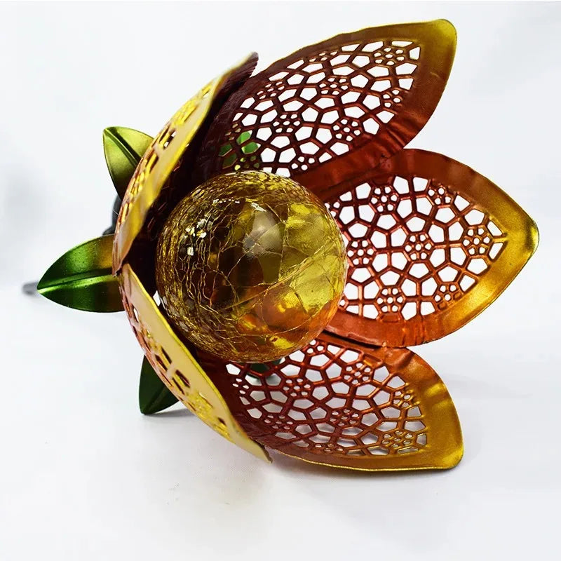 Solar trädgårdslampa lotusblomma – Dekorativ LED utomhusbelysning för trädgård och gård Carvallo