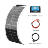 Carvallo Pro Flexibles Solpanelset 50W | Ultr lätt & Flexibel | 12V/24V | För bil, båt, husbil & camping Carvallo