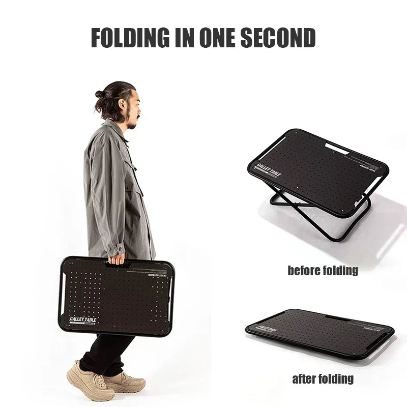 Carvallo Campingtisch GEARVION TacticalPro | Lätt & Bärbar | Aluminiumslegering | 60kg Tragkraft | Utomhus, Camping, BBQ Carvallo