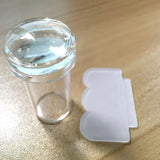 Carvallo-Set ClearStamp Duo | Transparent silikonstämpel & skrapa | För fransk design & nagelkonst | 2,3 cm diameter Carvallo