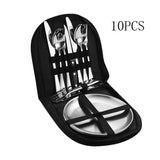 Carvallo Bestickset Silviora Gear | 10/20-delar | Rostfritt stål | För utomhus, picknick & resor Carvallo