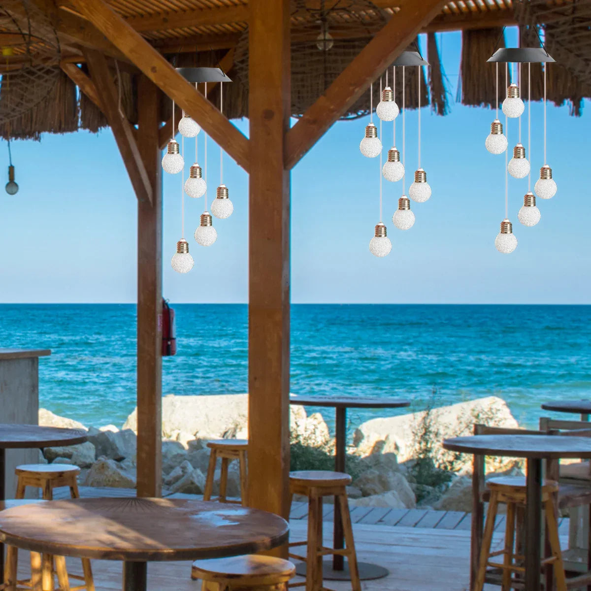 Carvallo Ljusspel Solar Vindspel LED-Kula | Färgväxlande & Väderbeständig | Hänglampa för Trädgård & Balkong Carvallo