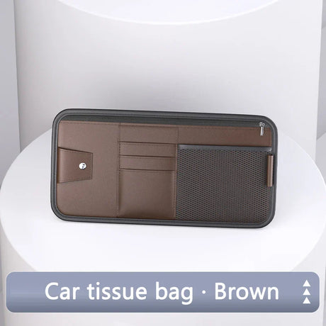 Carvallo VisorPro Auto solskyddsorganisator | PU-läder | Med kortfack & glasögonklipp | För dokument, nycklar & mobil Carvallo