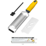 Carvallo ZestPro Multifunktionell Rostfri Rive med Handtag | Ost-, Citron-, Choklad- & Grönsaksrivare | Platt Köksrensare med Finger-skydd Carvallo