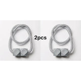 Carvallo gardinstång med magnet | 2-pack | Tjock rep-design & Stark grepp | För vardagsrum, sovrum & kök Carvallo