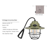 Carvallo LED campinglampa Lumora RetroLite | Uppladdningsbar | Justerbart ljus | Vintage-design | Väderbeständig & USB-laddning Carvallo