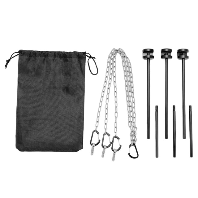 Carvallo Campinggrill Trebensstativ | Höjdjusterbar utomhusgrillställning | Fällbar & Bärbar med kedja | BBQ matställ för camping & utomhus Carvallo