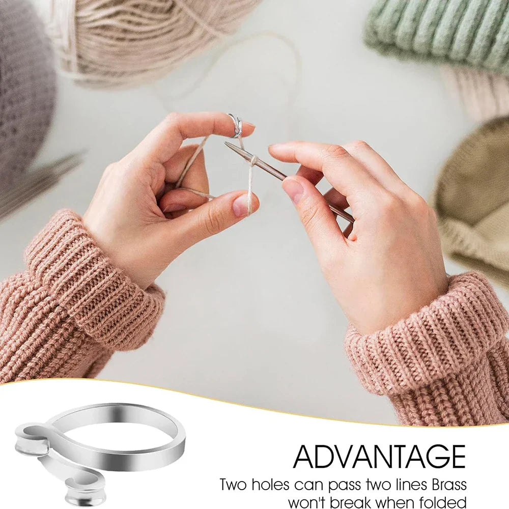 Carvallo Häkel- & Strickfadenführer 2er Set | Justerbar garnring för fingrar | För snabbare & jämnare arbete Carvallo