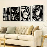 Abstract Art Väggdekoration – Fyra Delar Modern Set Carvallo