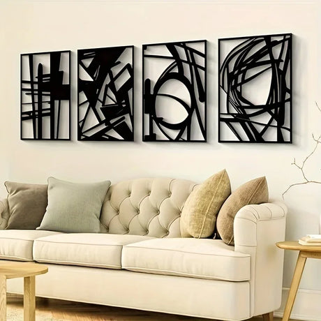 Abstract Art Väggdekoration – Fyra Delar Modern Set Carvallo