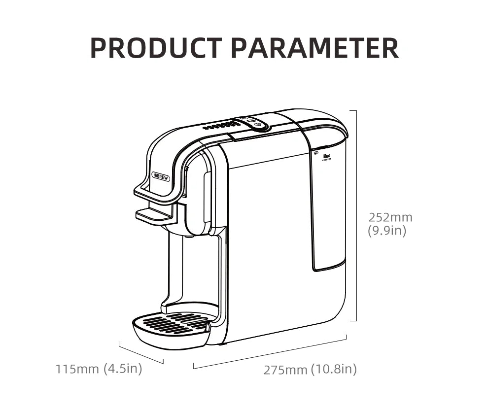 5-i-1 Kaffemaskin – 19-Bar Flerkapsel Bryggare Carvallo