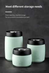 Royallure Kaffeebehållare i rostfritt stål med manuell vakuumlock för färska bönor Carvallo