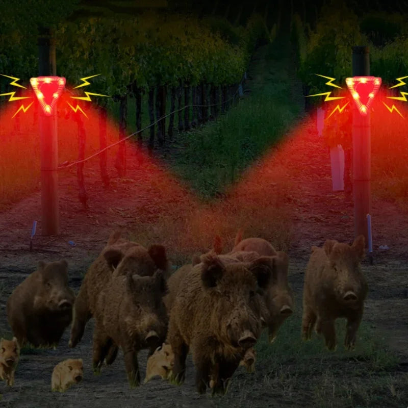 Carvallo Solar-Alarmsljus med hundljud | LED-säkerhetsljus med 129 dB alarm | Vattentålig & djuravskräckning | För trädgård, gård & stall Carvallo