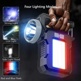 Carvallo Solar Ficklampa | 4 Ljuslägen | Uppladdningsbar med Sol & USB-C | Utomhus & Nödsituation Carvallo