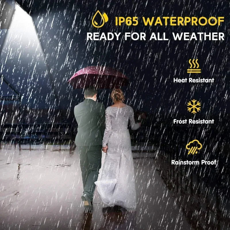 Carvallo 90 Solar Vägglampa med rörelsesensor | 90 LEDs | 3 lägen | IP65 Vattentålig | 4400 mAh Batteri | Utomhusbelysning för trädgård, terrass & gård Carvallo