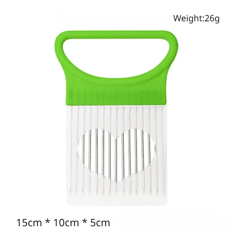 Carvallo Lökhållare Rostfritt Stål | Precisionsskärhjälpmedel | Med Komforthandtag & Fixeringsnålar | Kökshjälpmedel för Grönsaker & Kött Carvallo