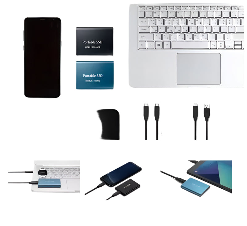 Carvallo Ultra Extern SSD | USB 3.1 Typ-C | Upp till 1000 MB/s | 500 GB / 1 TB / 2 TB | Kompakt & Stöttålig Carvallo