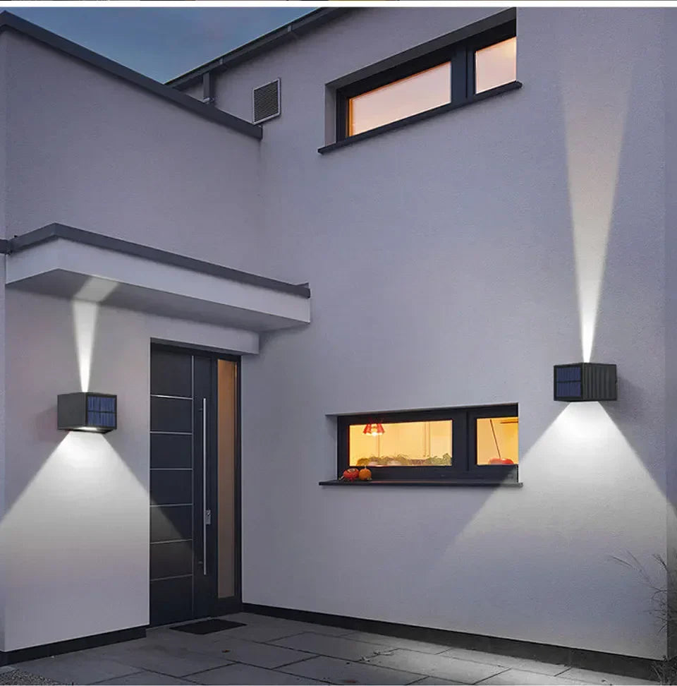 Carvallo Beam | LED Solarlampa | Upp & Ner Ljus | IP65 Vattentät | Justerbar Ljusvinkel | För Trädgård & Fasad Carvallo