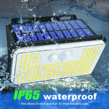 Carvallo 197 Solar Vägglampor Set | 2 stycken | 197 LEDs | 3 lägen | IP65 Vattentålig | Rörelsesensor | Utomhusbelysning för Trädgård, Gård & Terrass Carvallo