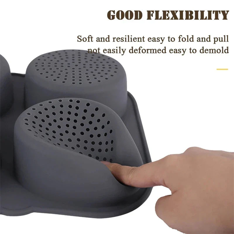 Carvallo Silikon Hamburger-Bakform | Non-stick & BPA-fri | 4/6 formar för hamburgarbullar & bullar | Värmetålig & Flexibel Carvallo